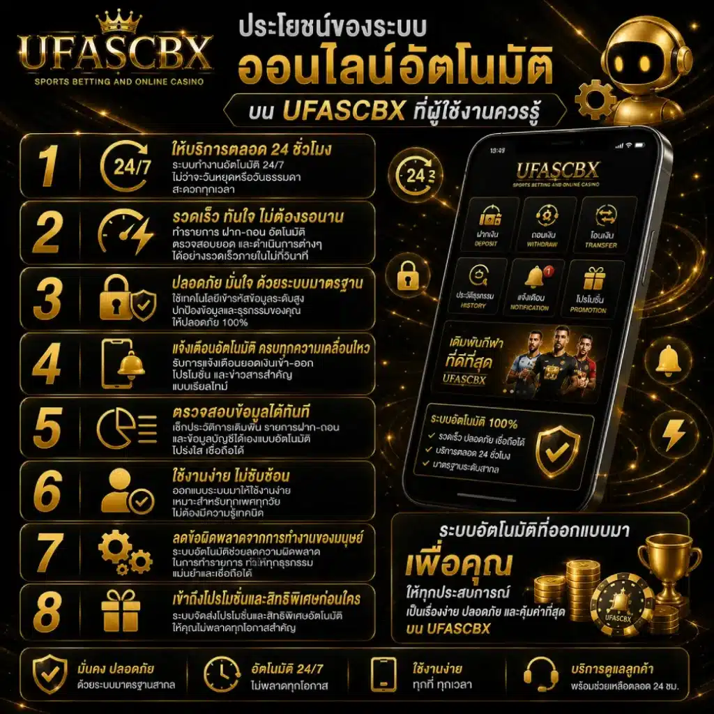 ประโยชน์ของระบบออนไลน์อัตโนมัติบน UFASCBX ที่ผู้ใช้งานควรรู้
