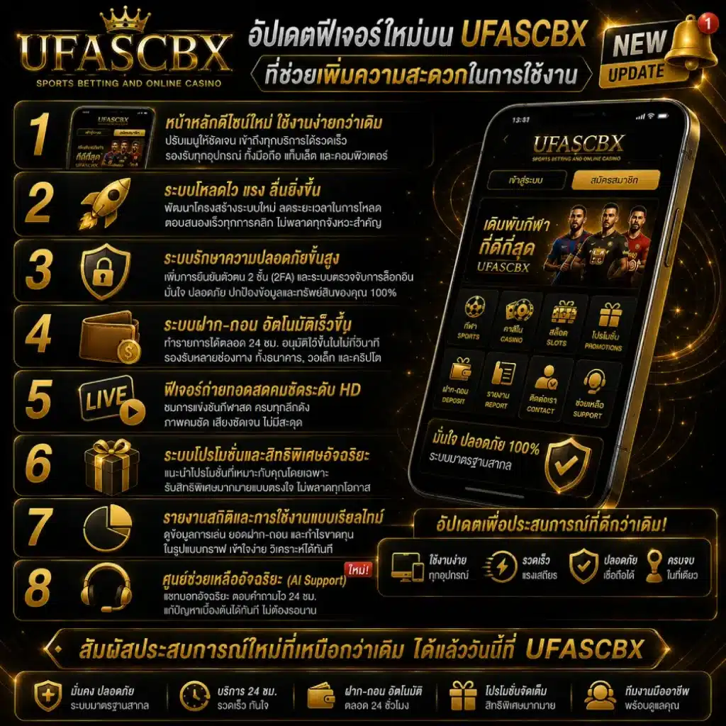 อัปเดตฟีเจอร์ใหม่บน UFASCBX ที่ช่วยเพิ่มความสะดวกในการใช้งาน